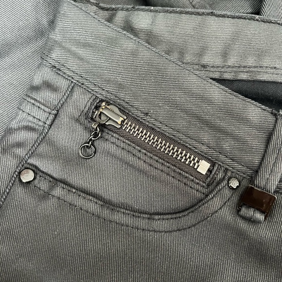 Armani Exchange size 4 waxed jeans cuff zippers - Picture 5 of 11